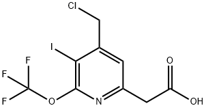 4-(Chloromethyl)-3-iodo-2-(trifluoromethoxy)pyridine-6-acetic acid Structure