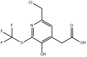 6-(Chloromethyl)-3-hydroxy-2-(trifluoromethoxy)pyridine-4-acetic acid Structure