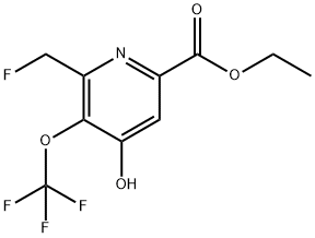 Ethyl 2-(fluoromethyl)-4-hydroxy-3-(trifluoromethoxy)pyridine-6-carboxylate Structure