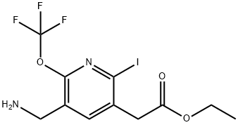 Ethyl 3-(aminomethyl)-6-iodo-2-(trifluoromethoxy)pyridine-5-acetate Structure