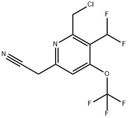 2-(Chloromethyl)-3-(difluoromethyl)-4-(trifluoromethoxy)pyridine-6-acetonitrile Structure