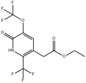 Ethyl 2-hydroxy-3-(trifluoromethoxy)-6-(trifluoromethyl)pyridine-5-acetate Structure