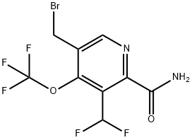 5-(Bromomethyl)-3-(difluoromethyl)-4-(trifluoromethoxy)pyridine-2-carboxamide Structure