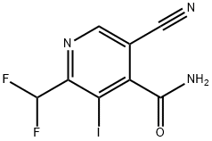 5-Cyano-2-(difluoromethyl)-3-iodopyridine-4-carboxamide Structure