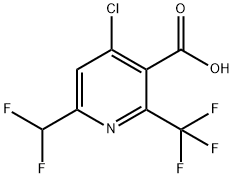 4-Chloro-6-(difluoromethyl)-2-(trifluoromethyl)pyridine-3-carboxylic acid Structure