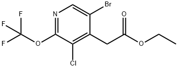 Ethyl 5-bromo-3-chloro-2-(trifluoromethoxy)pyridine-4-acetate Structure