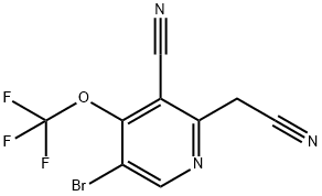 5-Bromo-3-cyano-4-(trifluoromethoxy)pyridine-2-acetonitrile Structure