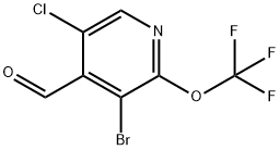 3-Bromo-5-chloro-2-(trifluoromethoxy)pyridine-4-carboxaldehyde Structure