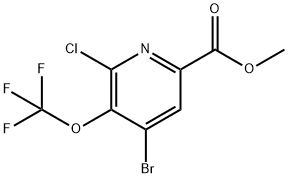 Methyl 4-bromo-2-chloro-3-(trifluoromethoxy)pyridine-6-carboxylate Structure