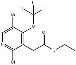 Ethyl 5-bromo-2-chloro-4-(trifluoromethoxy)pyridine-3-acetate Structure