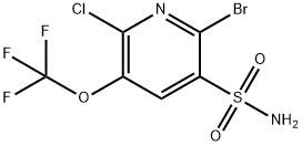 2-Bromo-6-chloro-5-(trifluoromethoxy)pyridine-3-sulfonamide Structure