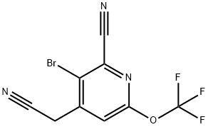 3-Bromo-2-cyano-6-(trifluoromethoxy)pyridine-4-acetonitrile Structure