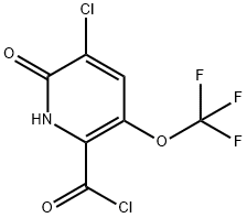 3-Chloro-2-hydroxy-5-(trifluoromethoxy)pyridine-6-carbonyl chloride Structure