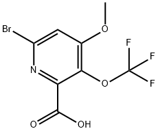 6-Bromo-4-methoxy-3-(trifluoromethoxy)pyridine-2-carboxylic acid Structure