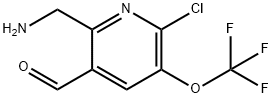 2-(Aminomethyl)-6-chloro-5-(trifluoromethoxy)pyridine-3-carboxaldehyde Structure