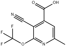 3-Cyano-6-methyl-2-(trifluoromethoxy)pyridine-4-carboxylic acid Structure