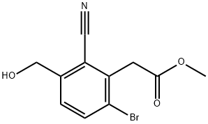 Methyl 6-bromo-2-cyano-3-(hydroxymethyl)phenylacetate Structure