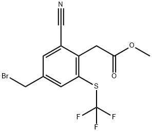 Methyl 4-bromomethyl-2-cyano-6-(trifluoromethylthio)phenylacetate Structure