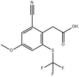 2-Cyano-4-methoxy-6-(trifluoromethylthio)phenylacetic acid Structure