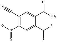 3-Cyano-6-(difluoromethyl)-2-nitropyridine-5-carboxamide Structure