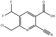 2-(Chloromethyl)-6-cyano-3-(difluoromethyl)pyridine-5-carboxylic acid Structure