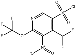 4-(Difluoromethyl)-3-nitro-2-(trifluoromethoxy)pyridine-5-sulfonyl chloride Structure