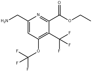 Ethyl 6-(aminomethyl)-4-(trifluoromethoxy)-3-(trifluoromethyl)pyridine-2-carboxylate Structure