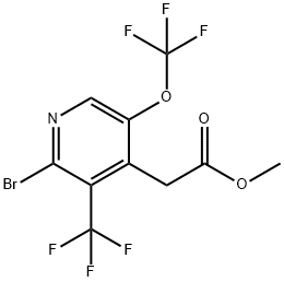 Methyl 2-bromo-5-(trifluoromethoxy)-3-(trifluoromethyl)pyridine-4-acetate Structure