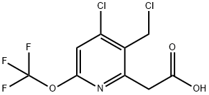 4-Chloro-3-(chloromethyl)-6-(trifluoromethoxy)pyridine-2-acetic acid Structure