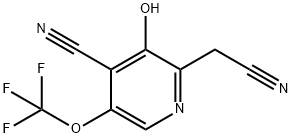 4-Cyano-3-hydroxy-5-(trifluoromethoxy)pyridine-2-acetonitrile Structure
