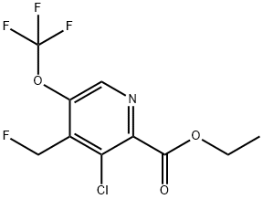 Ethyl 3-chloro-4-(fluoromethyl)-5-(trifluoromethoxy)pyridine-2-carboxylate Structure