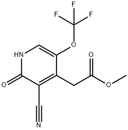 Methyl 3-cyano-2-hydroxy-5-(trifluoromethoxy)pyridine-4-acetate Structure