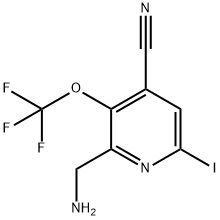 2-(Aminomethyl)-4-cyano-6-iodo-3-(trifluoromethoxy)pyridine Structure