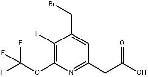 4-(Bromomethyl)-3-fluoro-2-(trifluoromethoxy)pyridine-6-acetic acid Structure