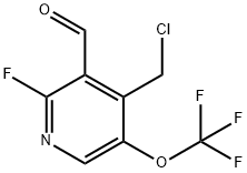 4-(Chloromethyl)-2-fluoro-5-(trifluoromethoxy)pyridine-3-carboxaldehyde Structure
