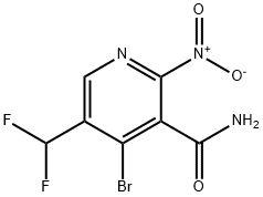 4-Bromo-5-(difluoromethyl)-2-nitropyridine-3-carboxamide Structure