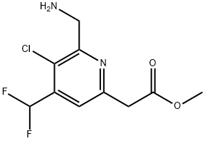 Methyl 2-(aminomethyl)-3-chloro-4-(difluoromethyl)pyridine-6-acetate Structure