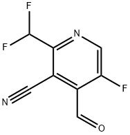 3-Cyano-2-(difluoromethyl)-5-fluoropyridine-4-carboxaldehyde Structure