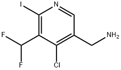 5-(Aminomethyl)-4-chloro-3-(difluoromethyl)-2-iodopyridine 구조식 이미지