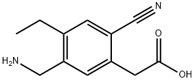 5-Aminomethyl-2-cyano-4-ethylphenylacetic acid Structure