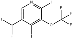 2,4-Diiodo-5-(difluoromethyl)-3-(trifluoromethoxy)pyridine Structure