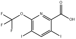 3,5-Diiodo-2-(trifluoromethoxy)pyridine-6-carboxylic acid Structure