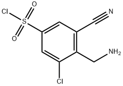 4-Aminomethyl-3-chloro-5-cyanobenzenesulfonyl chloride Structure