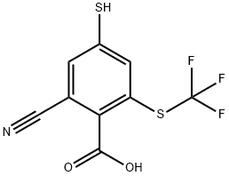 2-Cyano-4-mercapto-6-(trifluoromethylthio)benzoic acid Structure