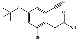 2-Cyano-6-mercapto-4-(trifluoromethylthio)phenylacetic acid Structure