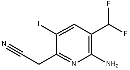 2-Amino-3-(difluoromethyl)-5-iodopyridine-6-acetonitrile Structure