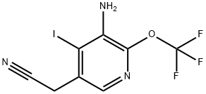 3-Amino-4-iodo-2-(trifluoromethoxy)pyridine-5-acetonitrile Structure