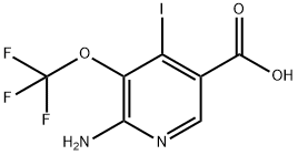 2-Amino-4-iodo-3-(trifluoromethoxy)pyridine-5-carboxylic acid Structure