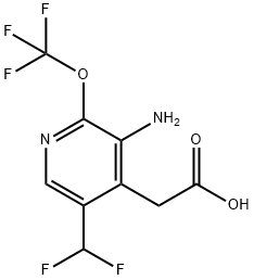 3-Amino-5-(difluoromethyl)-2-(trifluoromethoxy)pyridine-4-acetic acid Structure