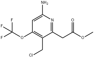 Methyl 6-amino-3-(chloromethyl)-4-(trifluoromethoxy)pyridine-2-acetate Structure